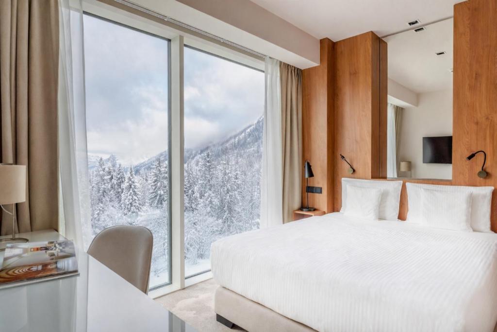 Ένα ή περισσότερα κρεβάτια σε δωμάτιο στο Hotel Pieniny Grand Wellness & SPA - Destigo Hotels