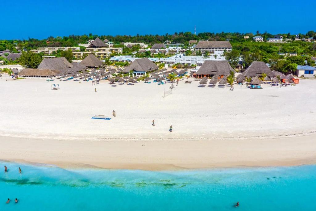 an aerial view of a beach with a resort at Canary Kendwa Beach Resort in Kendwa