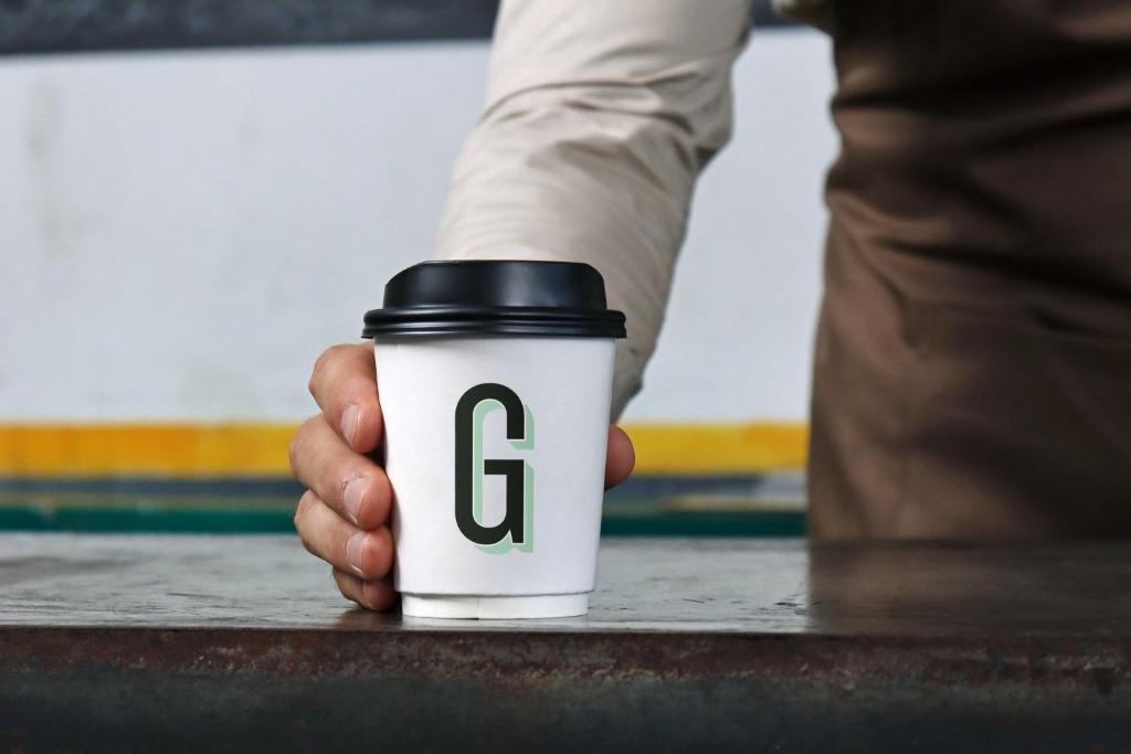a hand holding a coffee cup with the g on it at Garner Hotel Rotherham East by IHG in Rotherham
