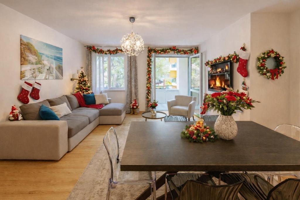 Et opholdsområde på Apartament Sabbiadoro Center