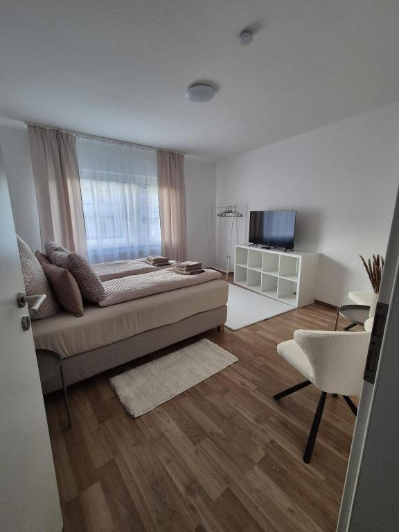 TV a/nebo společenská místnost v ubytování Pfälzer Wald Apartment