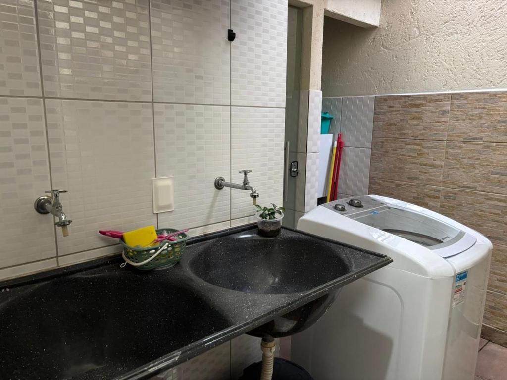 Koupelna v ubytování Morada Alecrim