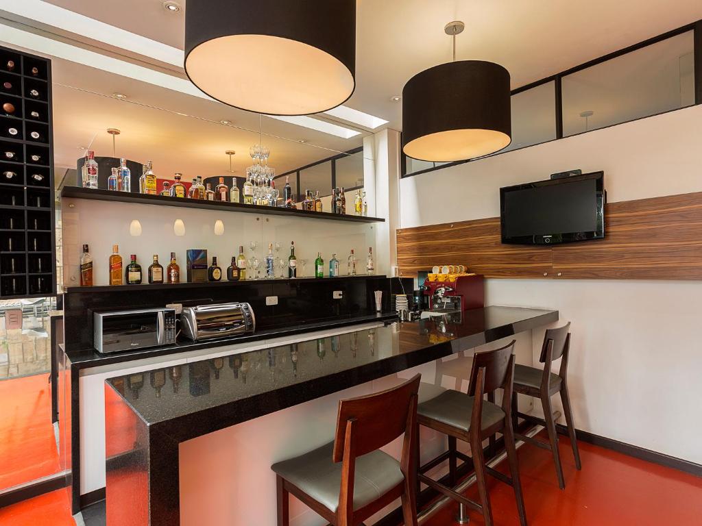 Kuchyň nebo kuchyňský kout v ubytování Hotel bh Parque 93