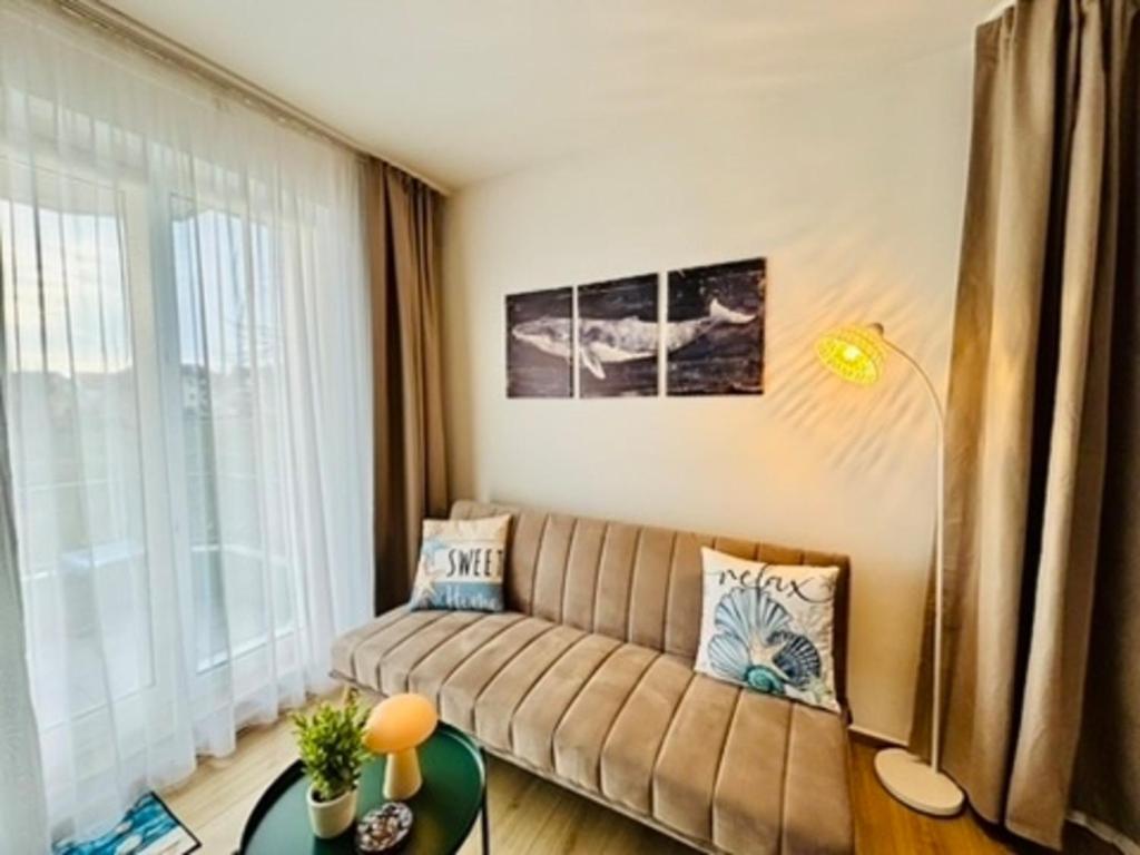 Posezení v ubytování Apartmenthaus-Usedom Kajüte 8