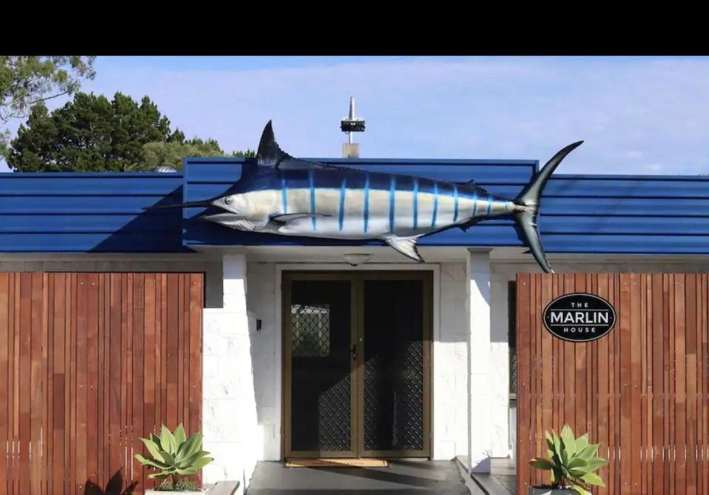 a shark on the roof of a house at The Marlin House Iluka in Iluka