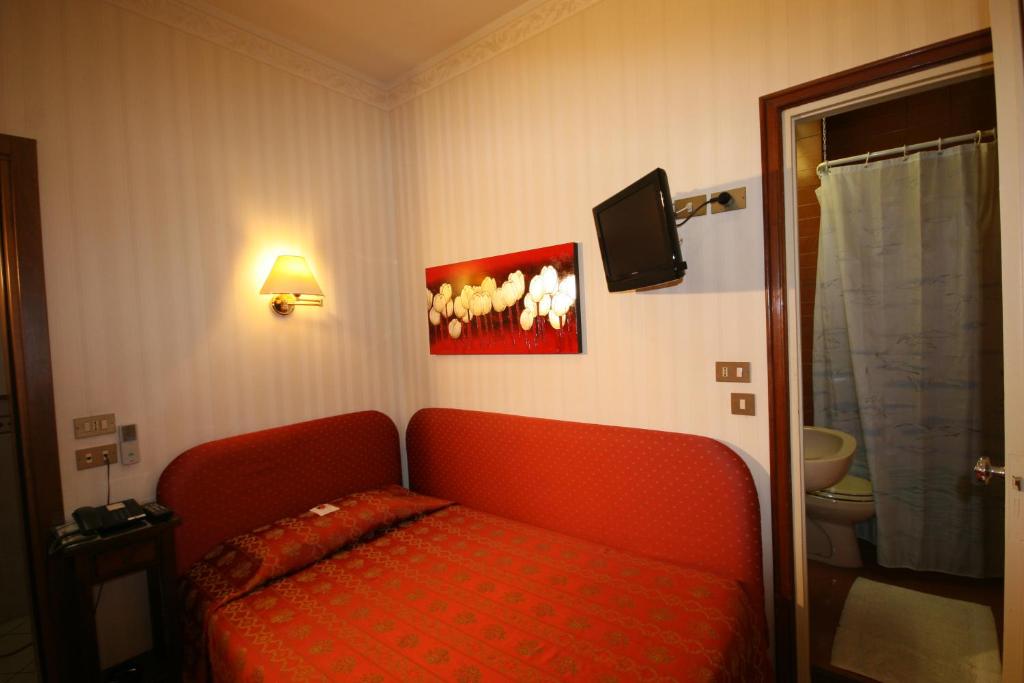TV a/nebo společenská místnost v ubytování Hotel Italia City Center