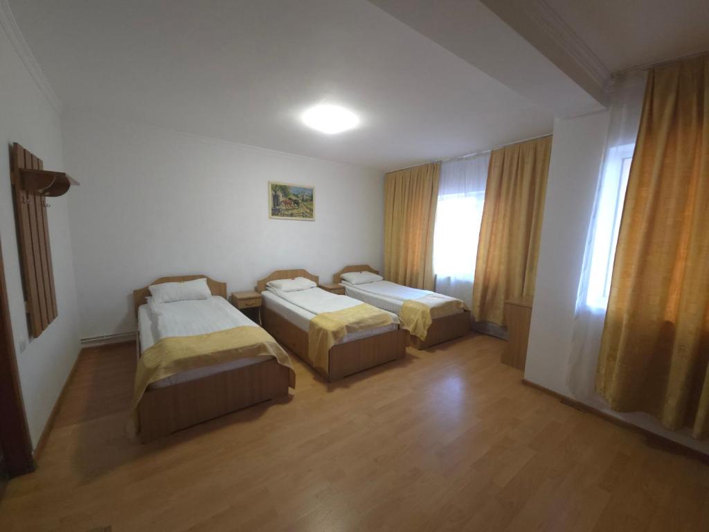 Giường trong phòng chung tại Pensiune Supca