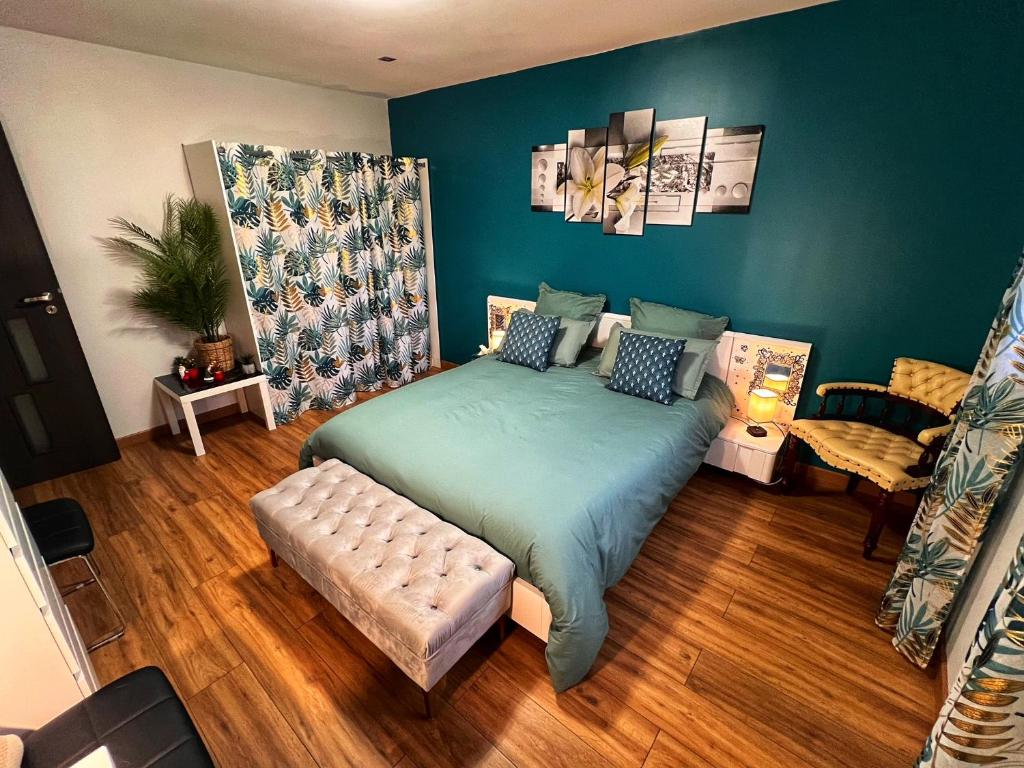 Χώρος καθιστικού στο Chambre CLAIRIERE