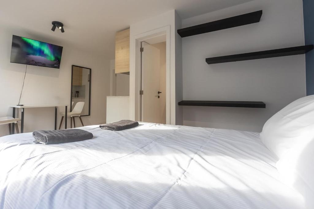 Postel nebo postele na pokoji v ubytování Apparthotel - Saint Gilles 32