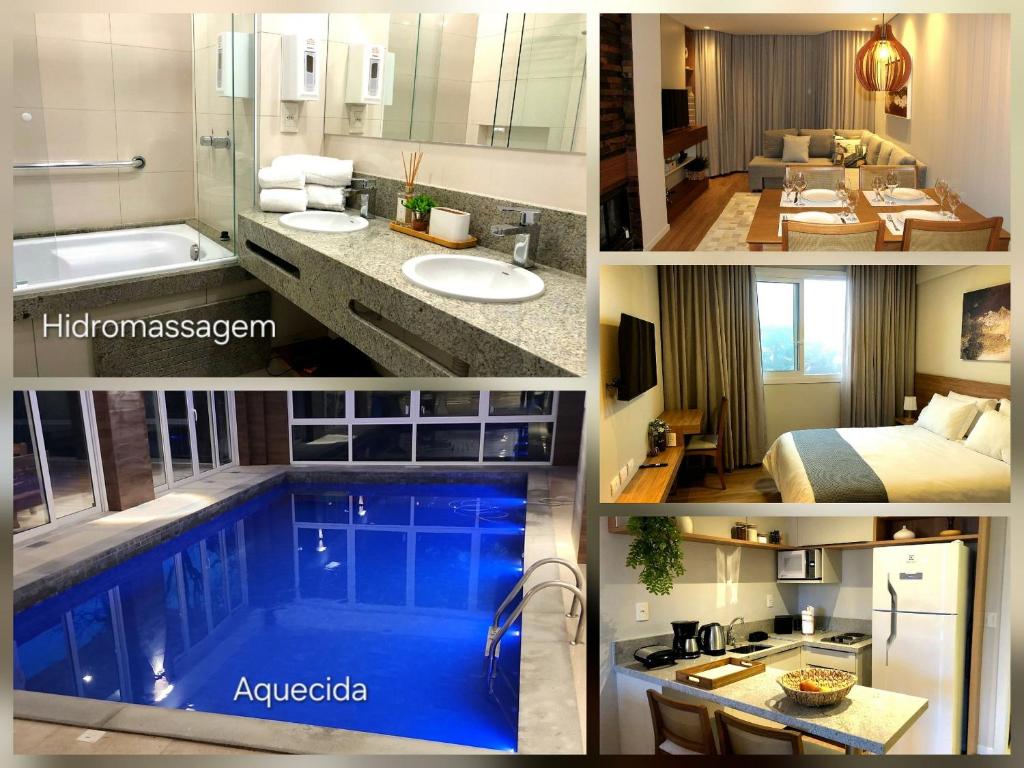 En eller flere senge i et værelse på Stilo Prime Flat com Hidro