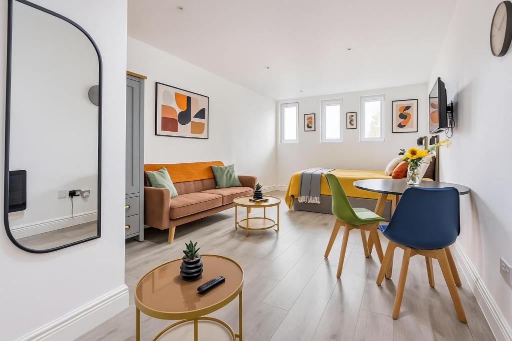 Χώρος καθιστικού στο Stylish Studio Apartment