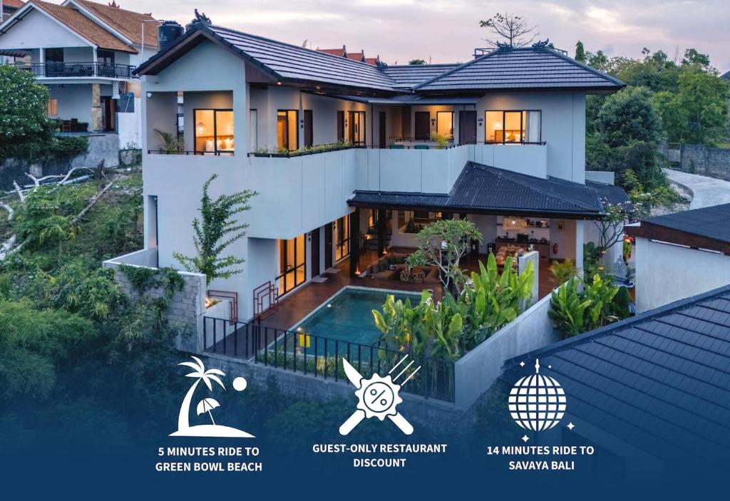 a rendering of a house with a swimming pool at Soocha C by Bukit Vista in Ungasan