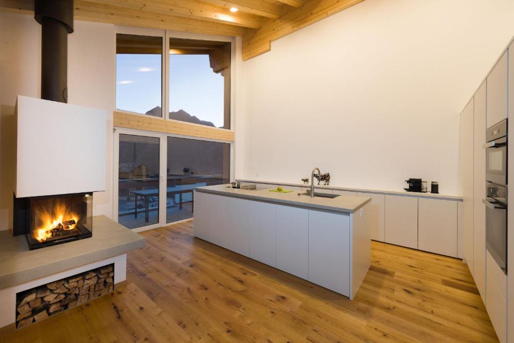 Kuchyň nebo kuchyňský kout v ubytování Residence Grächen Matterhornblick