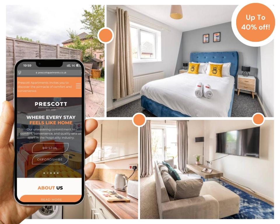 Giường trong phòng chung tại Temple Wall - Families, Contractors - FREE PARKING by Prescott Apartments