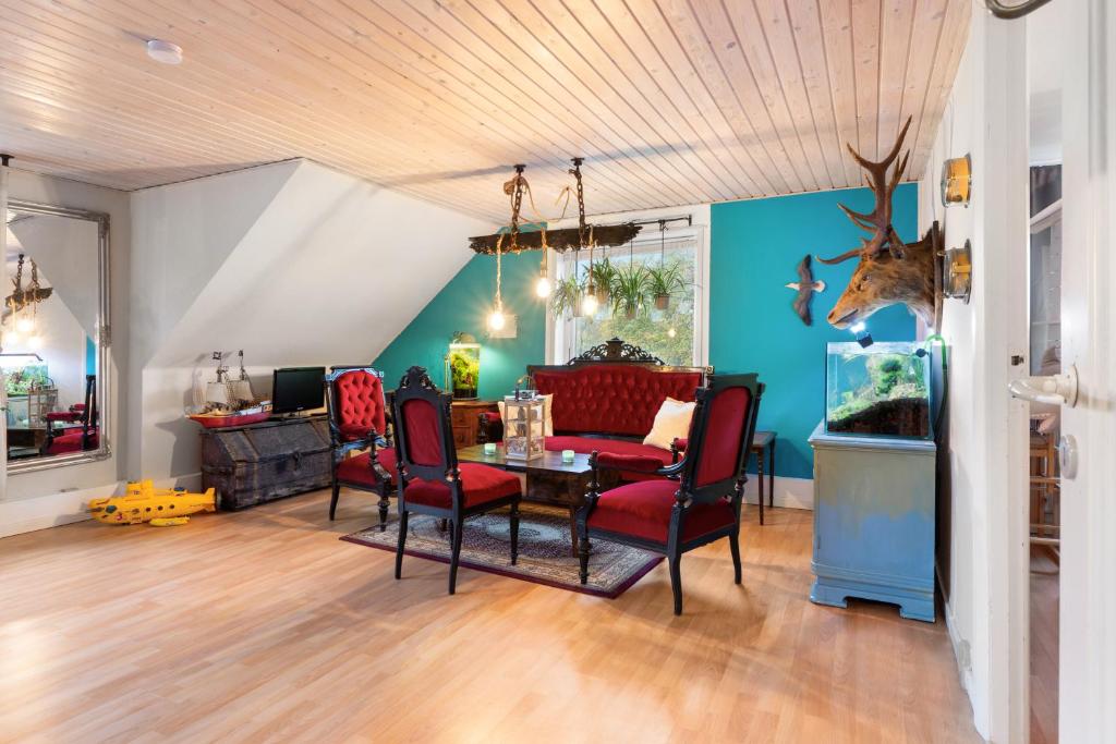 Χώρος καθιστικού στο Hyggefarm between North Sea and Baltic Sea