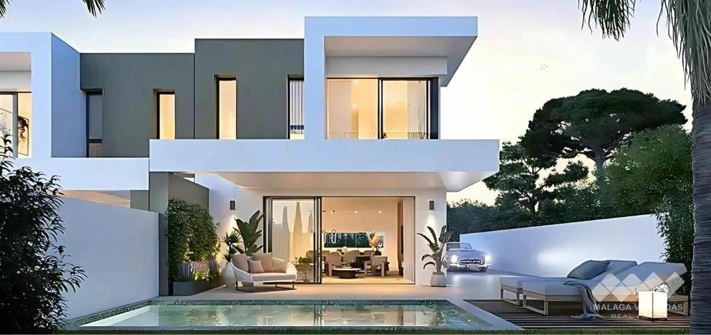 a rendering of a house with a pool at Chalet Roberto Domingo in Madrid