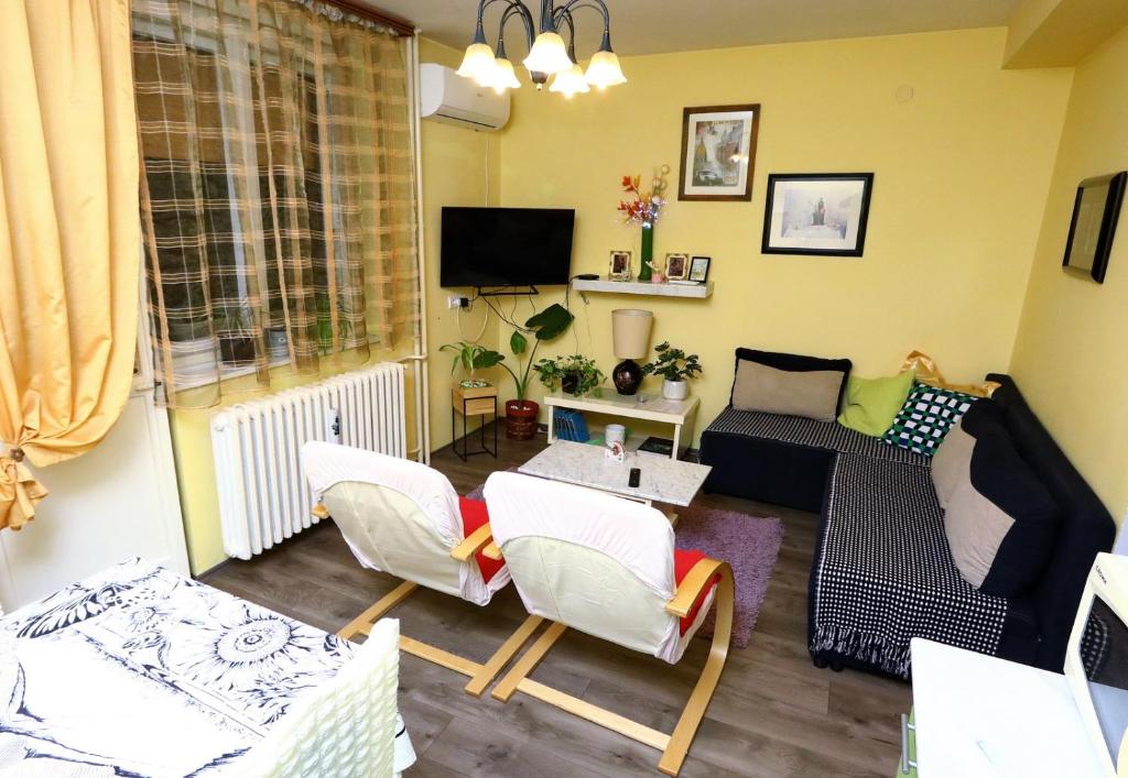 a living room with a couch and a table at DARA Apatman in Šabac