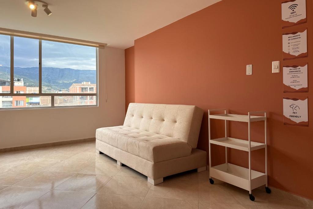 Postel nebo postele na pokoji v ubytování Exclusivo Apartamento en Sogamoso