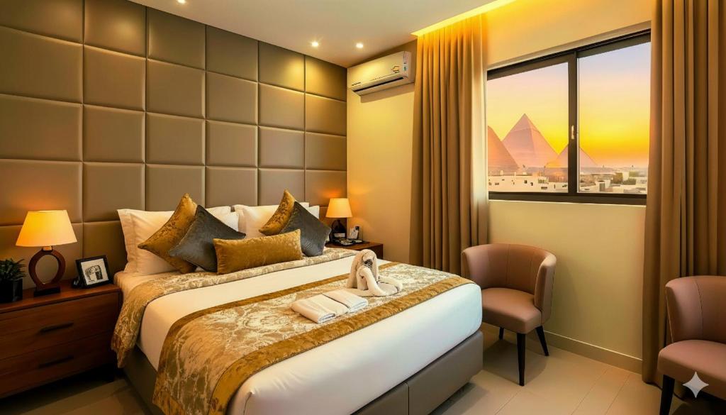 En eller flere senge i et værelse på PYramiDs MaGiC EyE HoTeL