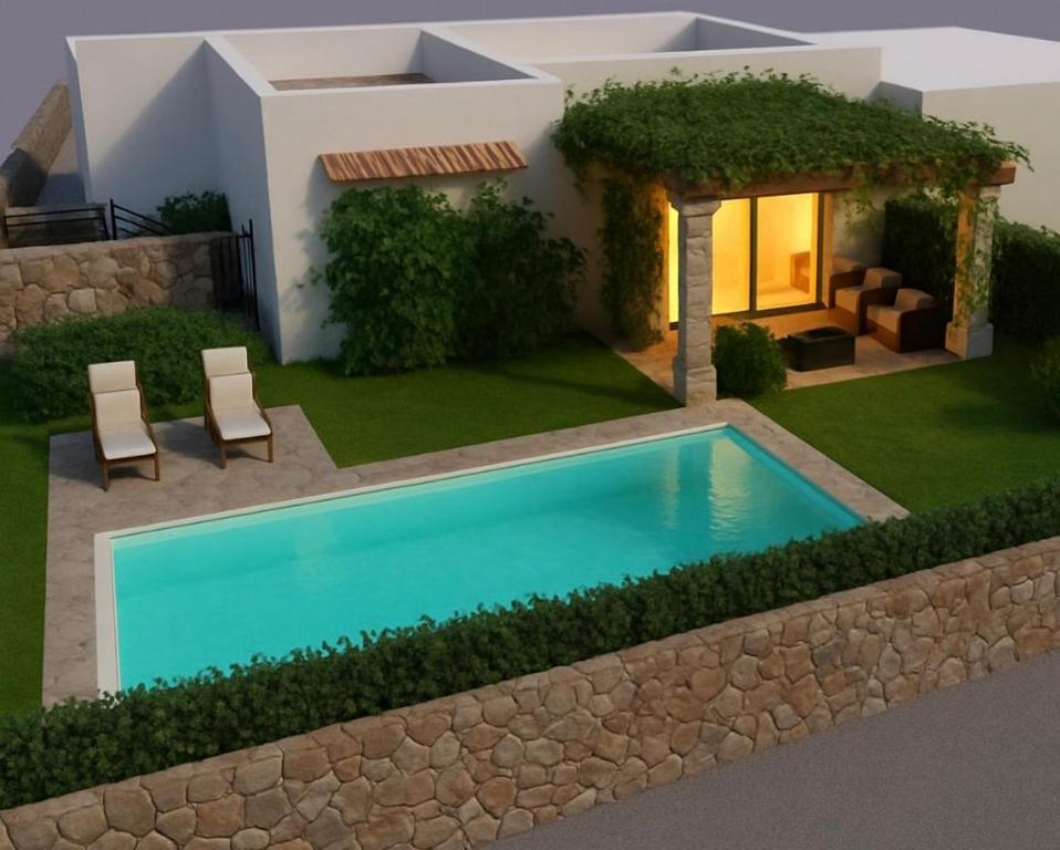 een villa met zwembad voor een huis bij Wally a Mare in Rosa Marina