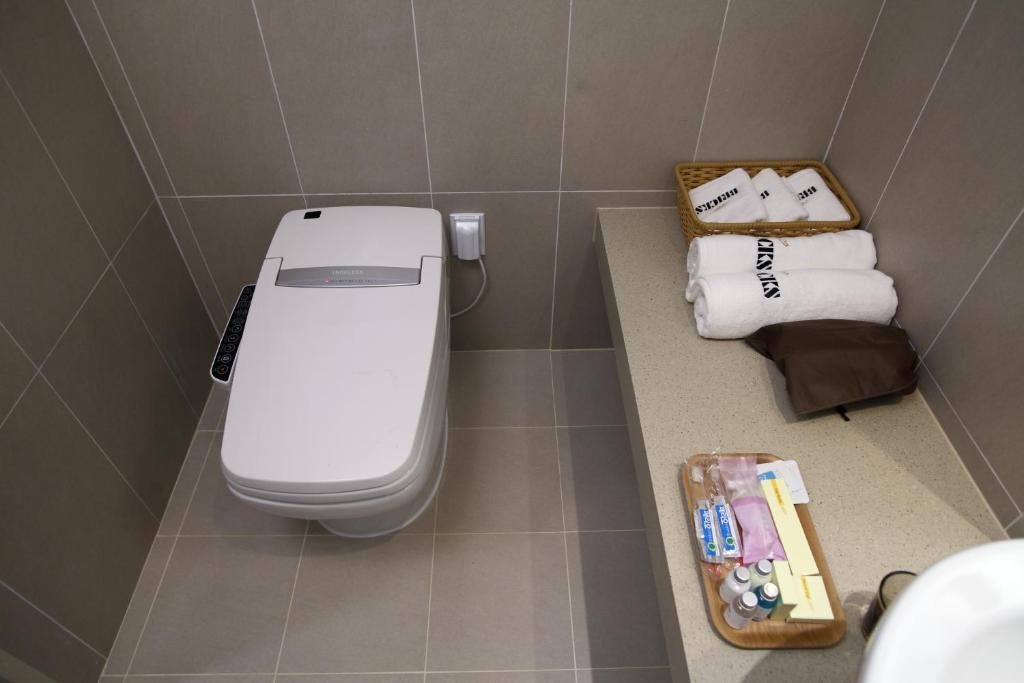 Koupelna v ubytování Bricks Hotel
