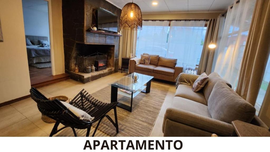 Χώρος καθιστικού στο Cabañas Renova