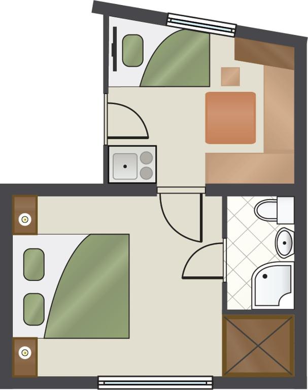Půdorys ubytování Ferienwohnung Tux