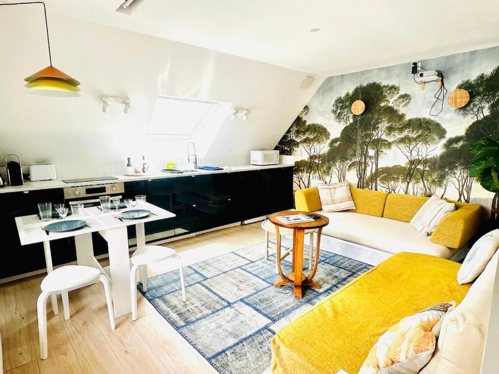 Et opholdsområde på T2 Azul - Gare et centre ville