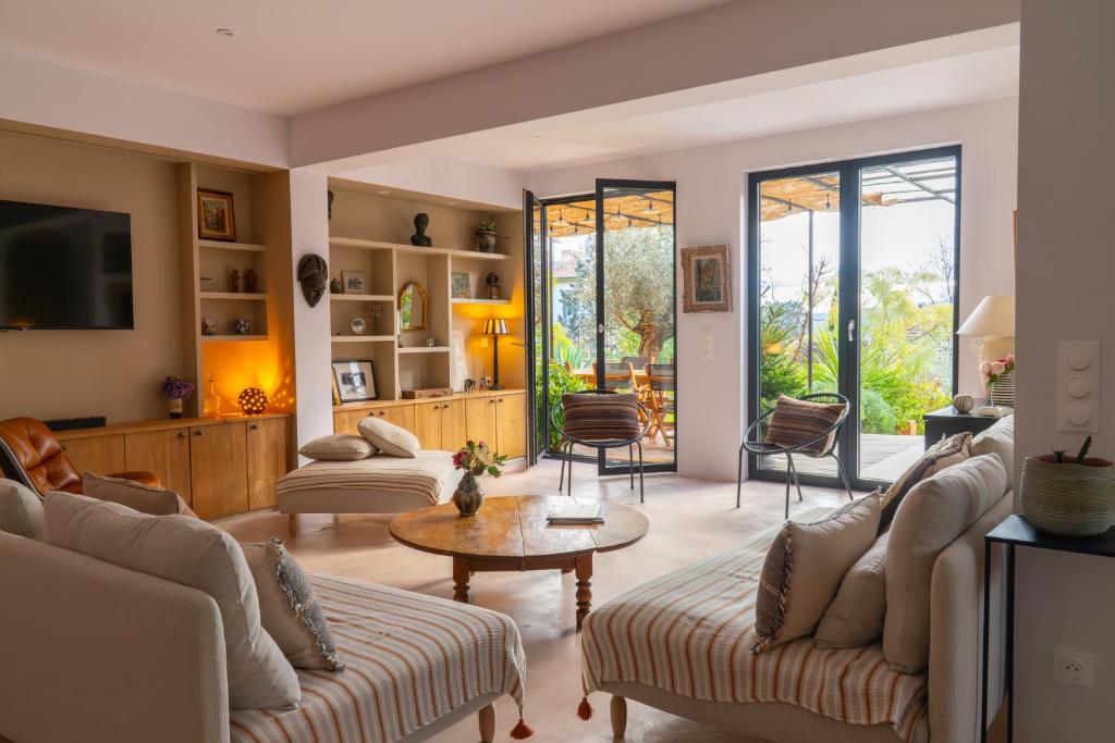 Et opholdsområde på Villa Les Restanques