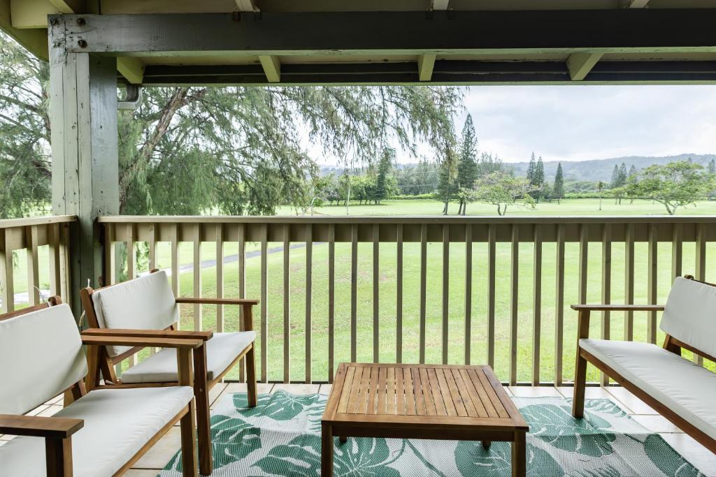 Balkón nebo terasa v ubytování Kuilima West 101 condo