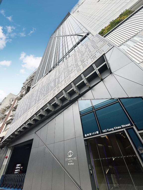 a view of the facade of a building at Starphire Hotel in Hong Kong