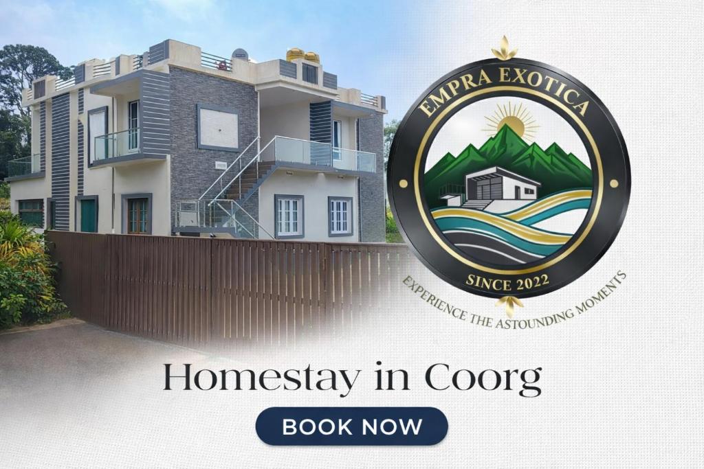 een bord voor Homesley in Coopers voor een huis bij Empra Exotica in Madikeri