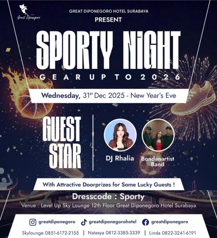 a flyer for a special event at a concert at Great Diponegoro Hotel Surabaya in Surabaya