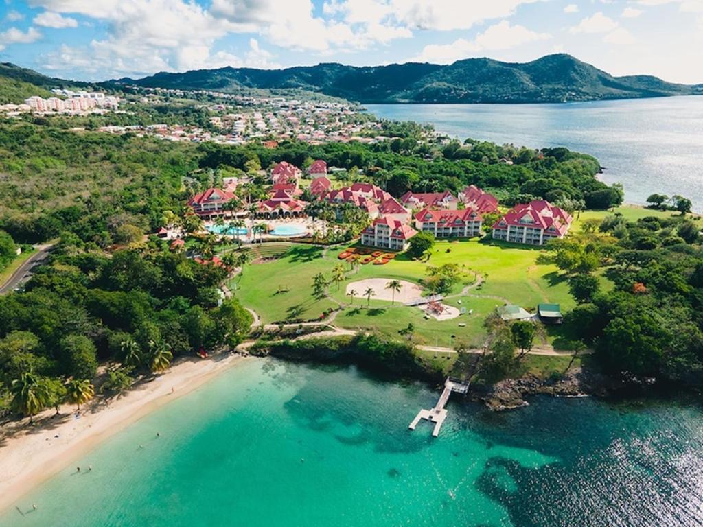an aerial view of a resort on a beach at Résidence P&V studio PREMIUM TOBAGO 24 in Sainte-Luce