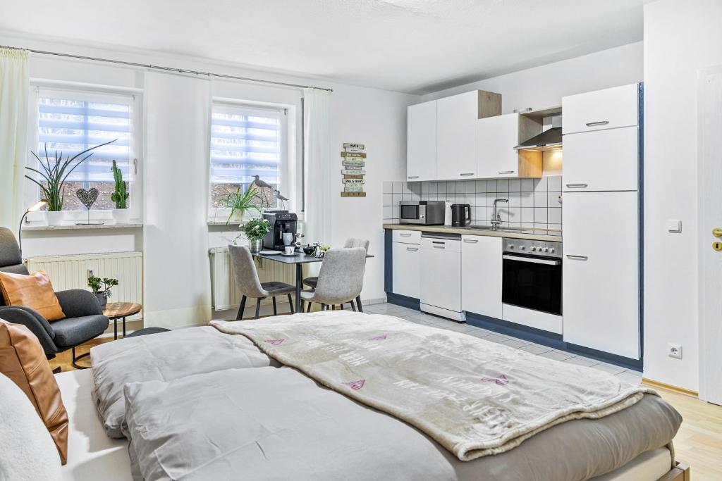 Kuchyň nebo kuchyňský kout v ubytování Angie's Ferienapartment Thermalbad