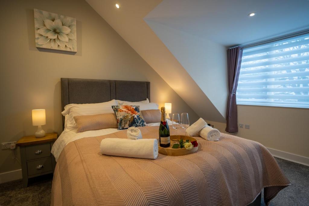 Postel nebo postele na pokoji v ubytování Florence Cottage