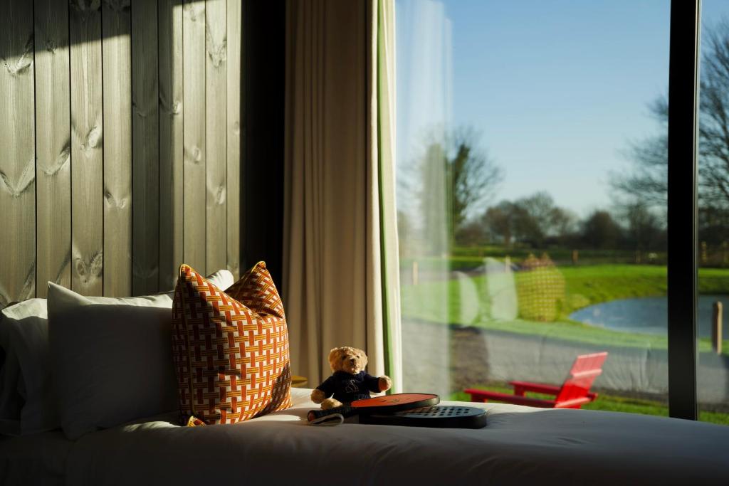 Postel nebo postele na pokoji v ubytování Mad Swans in The Mendips