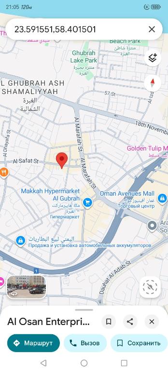 马斯喀特Oman 2的上面有红色点的地图