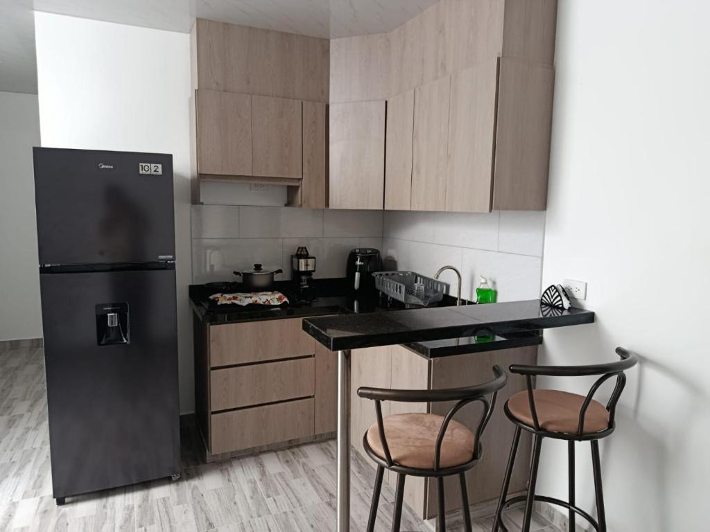 Kuchyň nebo kuchyňský kout v ubytování NaGLo1527