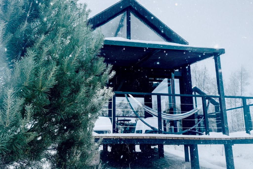 Bygningen som feriehuset ligger i