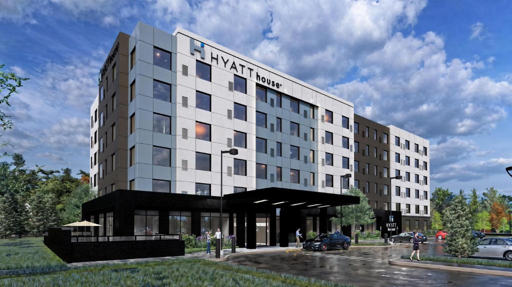 a rendering of a hotel with a building at Hyatt House Thunder Bay in Thunder Bay
