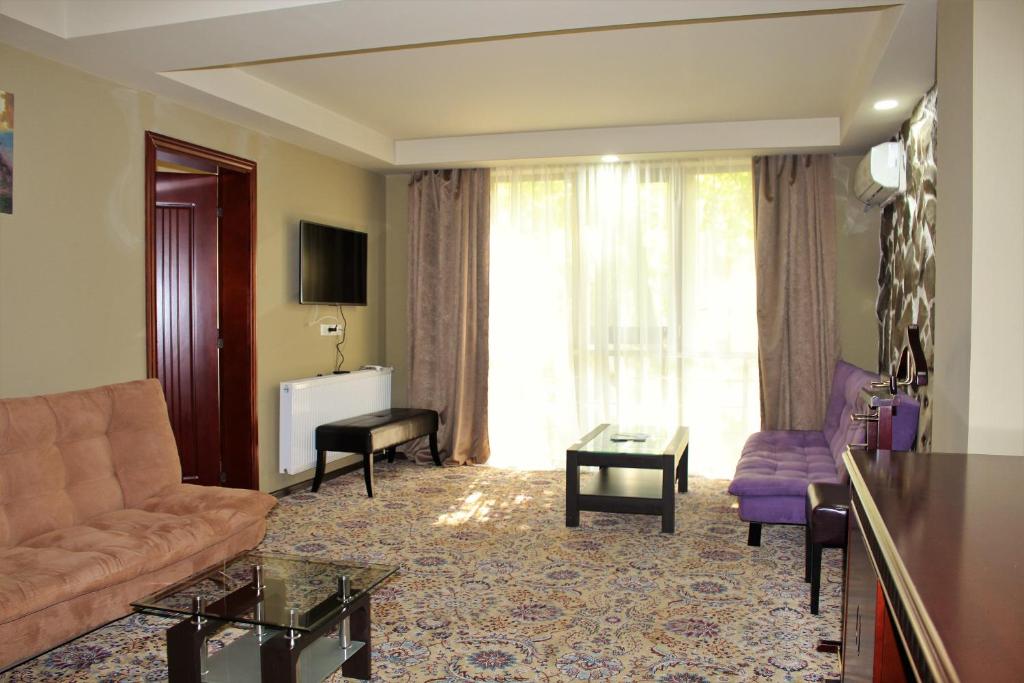 TV a/nebo společenská místnost v ubytování Borjomi Palace Health & Spa Center