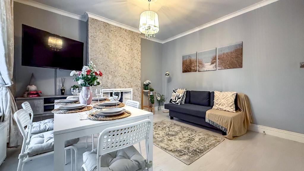 Et opholdsområde på Quite and new Glasgow house, Commore Drive