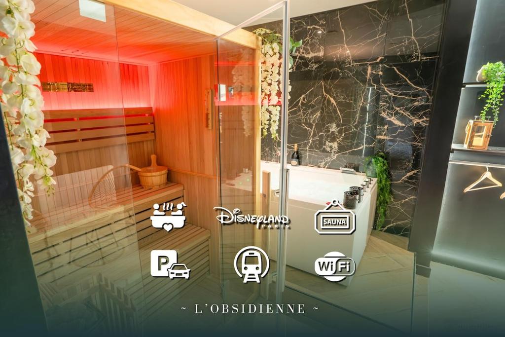 Ảnh trong thư viện ảnh của L'Obsidienne - Sauna & Spa Suite - Parking, Train Station ở Thorigny-sur-Marne