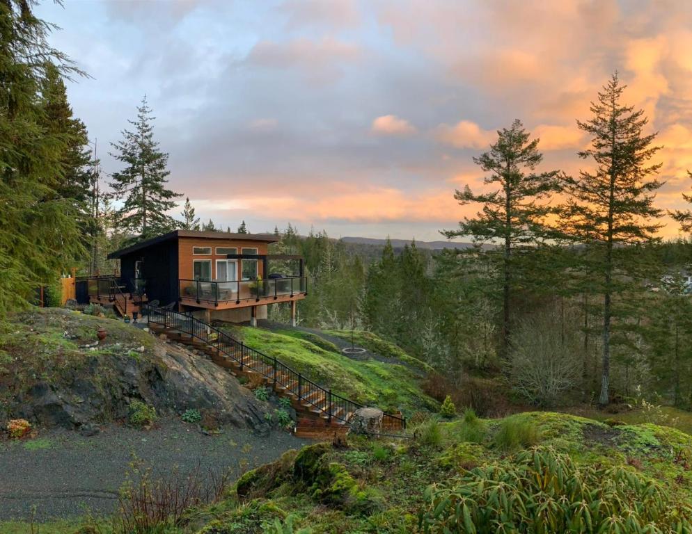 een huis op een heuvel in het bos bij Serene Forest Retreat in Sooke