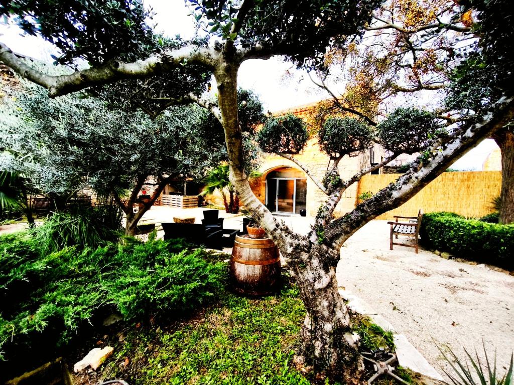 En have udenfor Maison d'hôte Mas de Castille entre Uzès et le pont du Gard