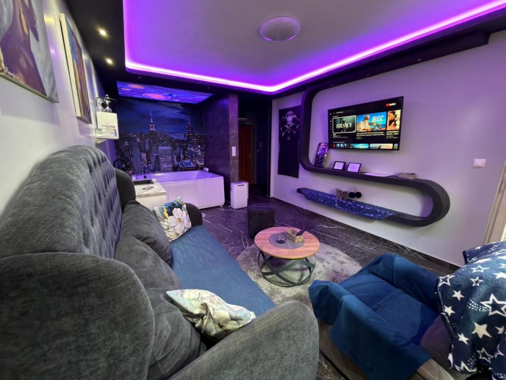 Et tv og/eller underholdning på Apartman S&V 3 Istocno Sarajevo Lukavica sa Jacuzzi Lux Spa Hilandarska Centar