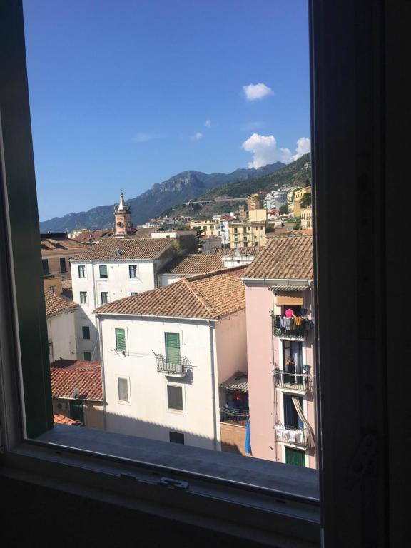 a view from a window of a city with buildings at Casa Maria in Salerno