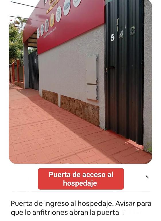 a screenshot of a text message about a hospital at peixes apart in Puerto Iguazú