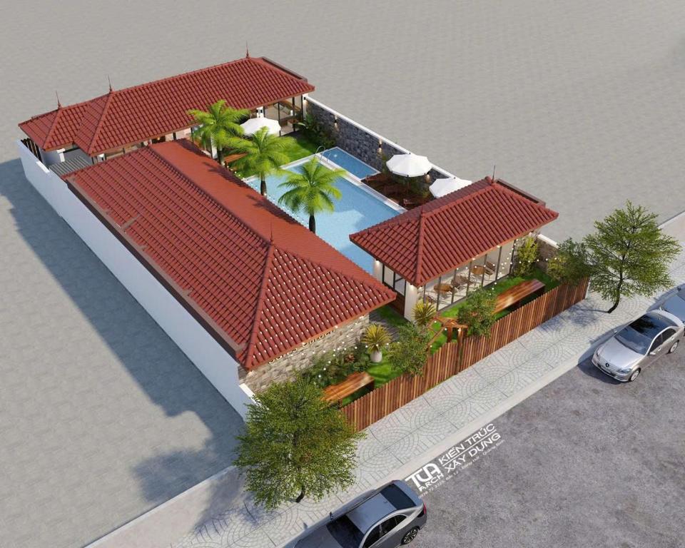 a rendering of a house with a swimming pool at New Sky Light Villa in Dong Hoi